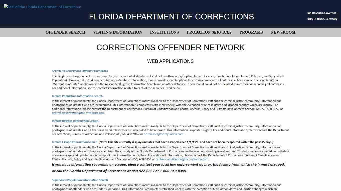 Offender Search Web Applications