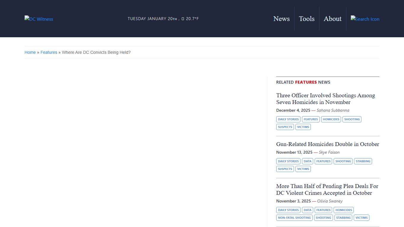Where Are DC Convicts Being Held? - DC Witness